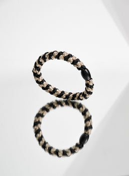 Black-beige glitter stripe