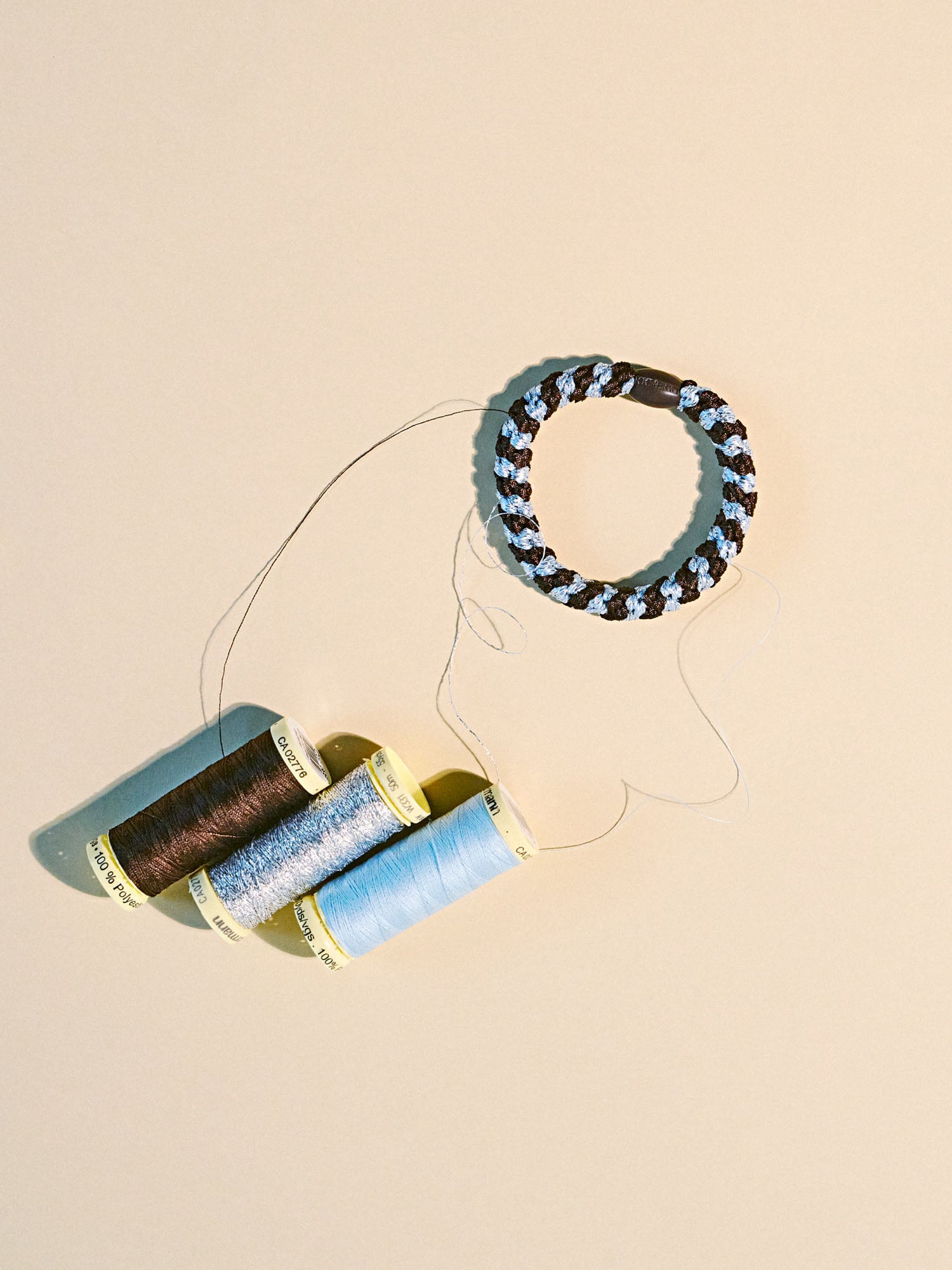 Brown Seablue Glitter Stripe