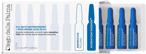 h20 3acti-matrispheres + hyaluronic acid 3d 6%  -ampolle trattamento urto anti rughe riempitive