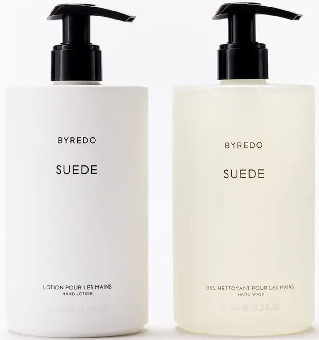 hand wash & lotion les mains suede set