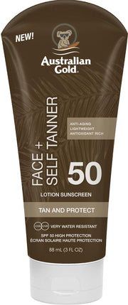 spf 50 face+ self tanner lotion 